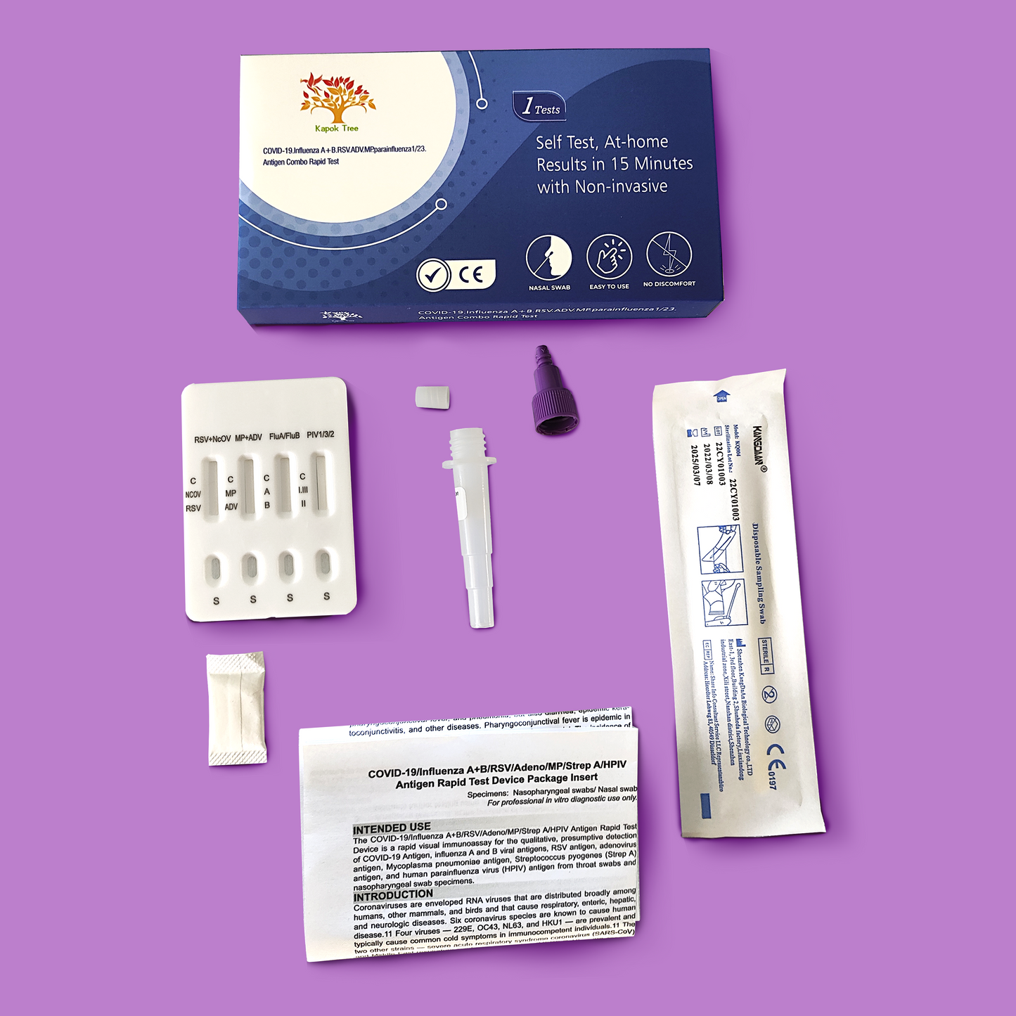 COVID-19 Influenza A+B RSV ADV MP Parainfluenza 1/23 Antigen Combo Rapid Test