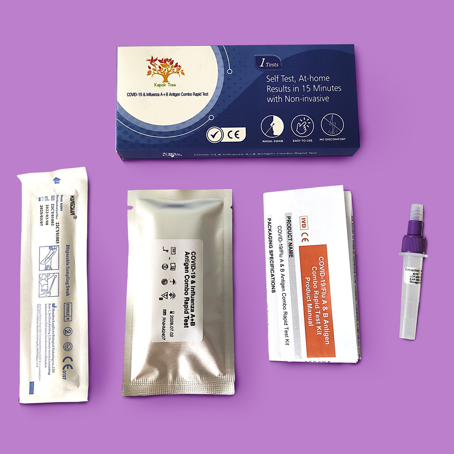 Covid-19 & Influenza A+B Antigen Combo Rapid Test