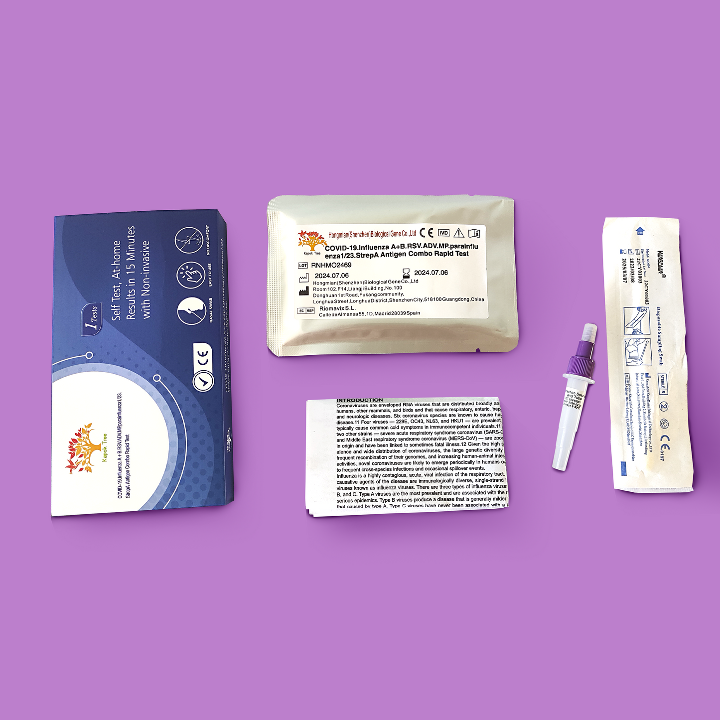 COVID-19 Influenza A+B RSV ADV MP Parainfluenza 1/23 Strep Antigen Combo Rapid Test