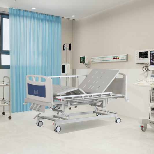 2 Cranks Medical Bed Manual Adjustable Hospital Bed with Height Control HCES121